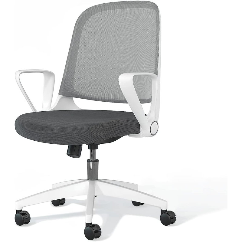 Desk Chair, White/Grey