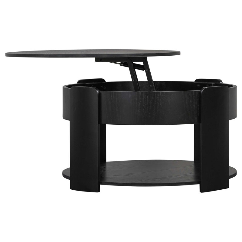 Table basse à plateau relevable Farmhouse, Black