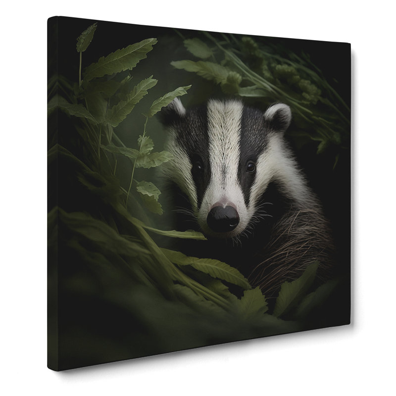 Badger Photograph - Wrapped Canvas, 35cm H x 35cm W x 3cm D