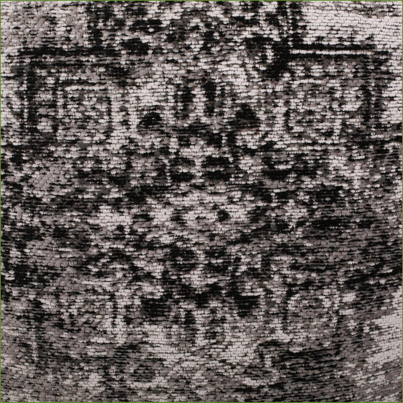 Ottoman Square Pouf | 16x16x16 | Living Room | Beige+Black | Fabric, Gray  Damask
