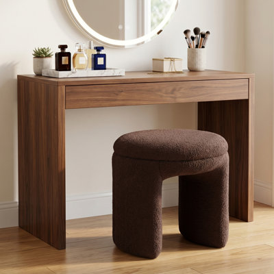 18"W Upholstered U-Shaped Accent Ottoman
