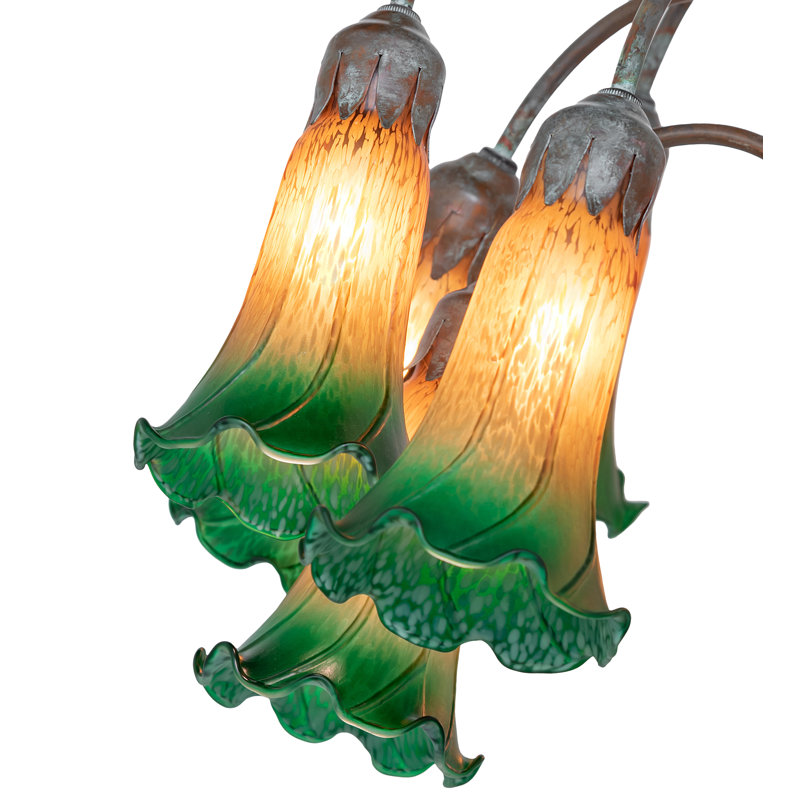 Meyda Tiffany & Stained Glass Tree Floor Lamp, Green/Amber