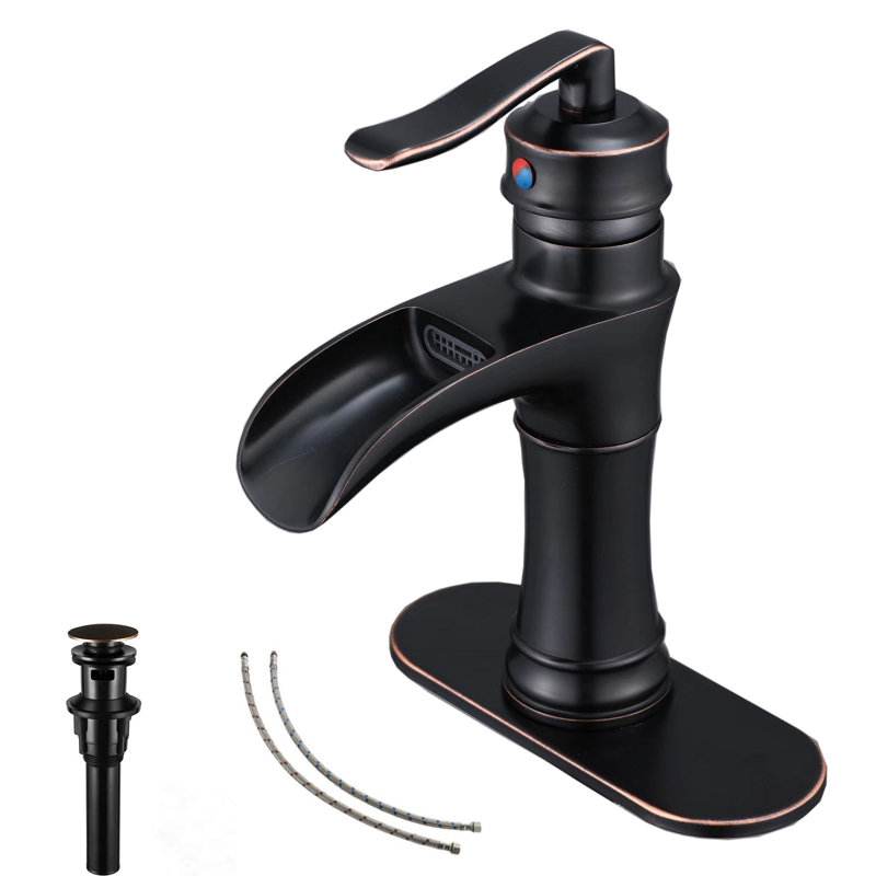 Single-Hole Single-handle Bathroom Faucet with Drain Assembly, Oil Rubbed Bronze