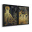 Octopus Ink Gold & Blue I - ensemble de 2 reproductions d'art sur toile encadrées-2126242688-2126242693