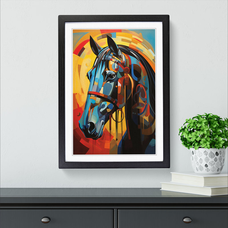 Horse Modern - Framed Print, Black Framed, 46cm H x 34cm W x 2cm D
