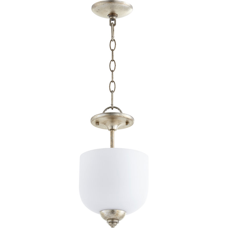 Luminaire suspendu 3 lumières simple urn Falbo, Feuille argentée vieillie