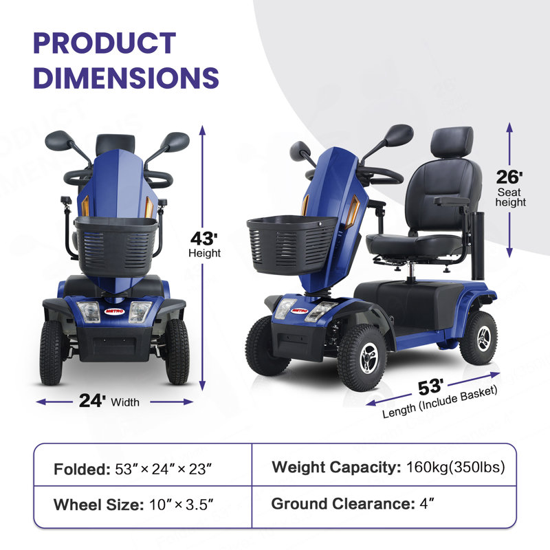 Scooter de mobilité robuste S500-BLUE