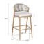 Tabourets de bar d'extérieur à structure en aluminium à hauteur de siège de 30,25 po avec dossier en forme de feston en rotin PE, ensemble de 2-129429993