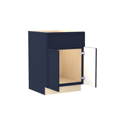 Gallery Express Alton Assembled 30 in W X 21 in D X 34.5 in H Bath Sink Base Kitchen Cabinet in Navy