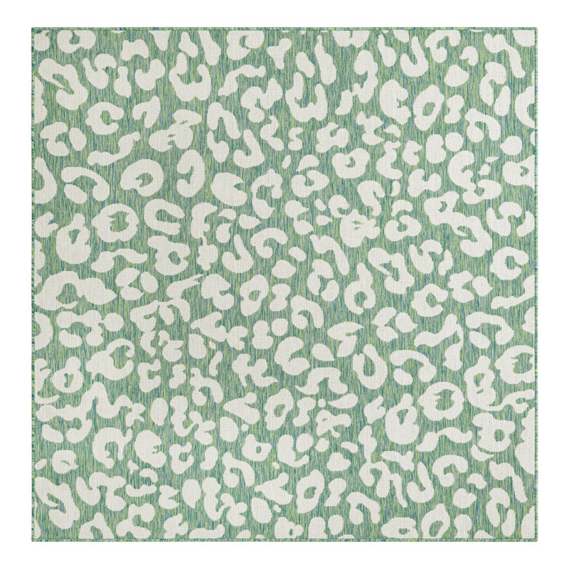 Tonquin Animal Print Machine Woven Polypropylene Indoor / Outdoor Area Rug in Blue/Gray, Square 5'3"