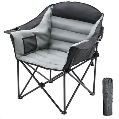 Steban Oversized Camping Chair, Folding Moon Saucer Chair, Heavy Duty Folding Chair with Carry Bag by Arlmont & Co.