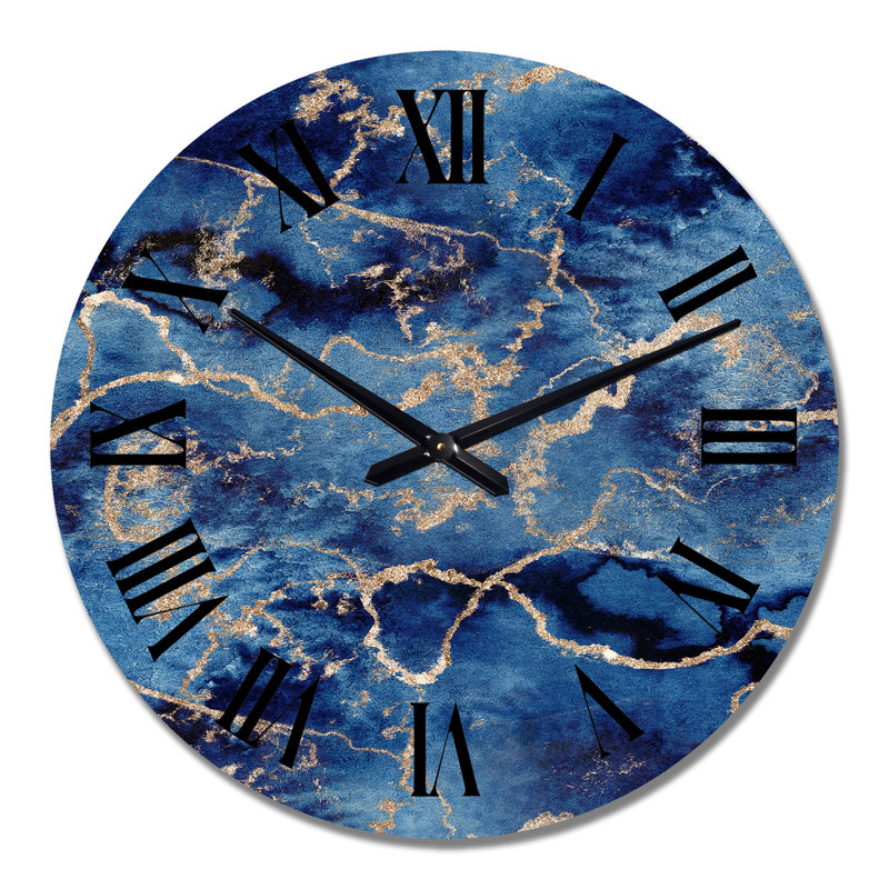 Horloge murale moderne Blue Gold, Surdimensionné