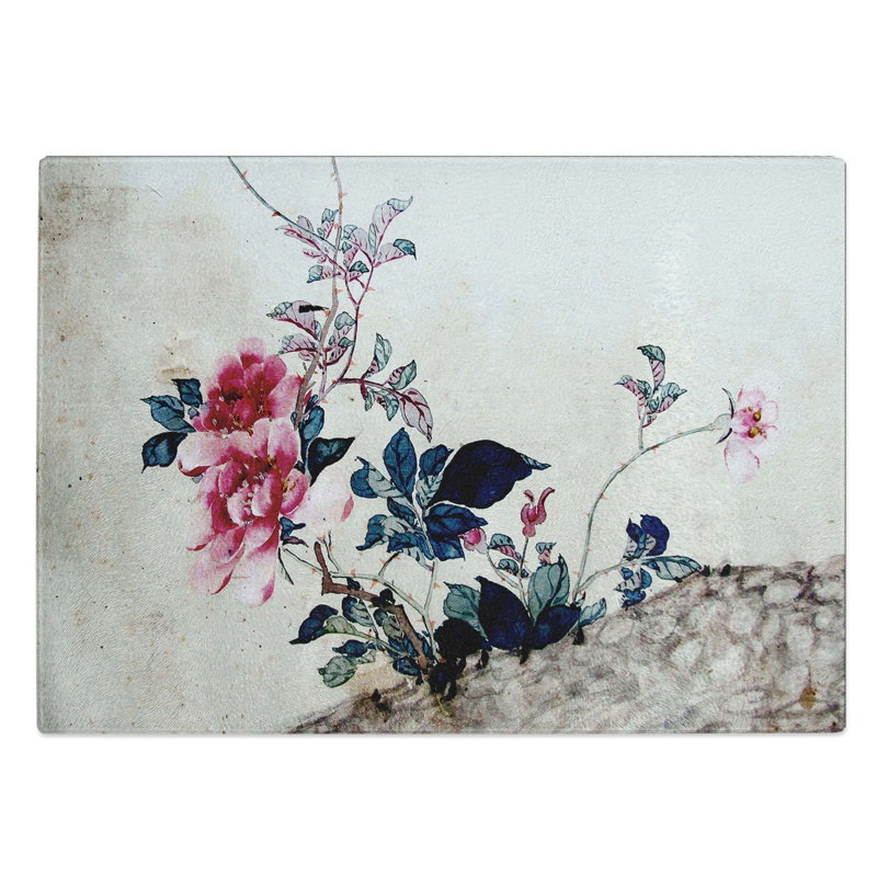 Glass Flowers by Yun Shouping Chopping Board, 39 cm W x 28.5 cm L