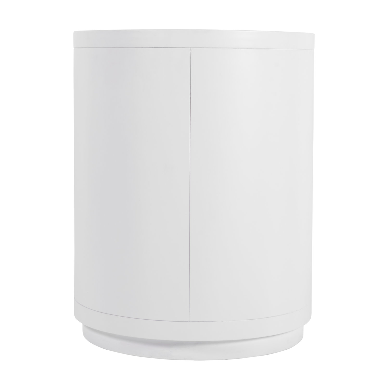 Celine 22 in. Round 3-Drawer Nightstand, Smooth White
