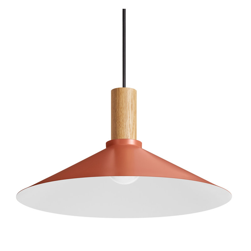 Emblem 1 - Light Pendant, 9" H x 18" W x 18" D, White, White Oak