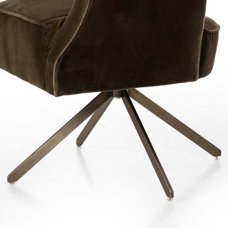 Adara Desk Chairs, Surrey Olive/Green, Brushed Gray