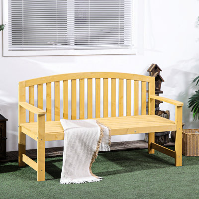 2 Banc de jardin extérieur naturel - 56 po avec patio et accoudoirs pour porche, bord de piscine, balcon 56,25 po et bois