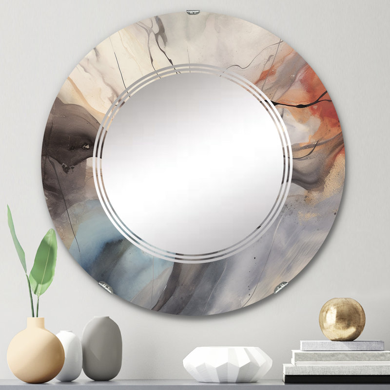 Stittville - Miroir mural moderne rond, 24 po x 24 po