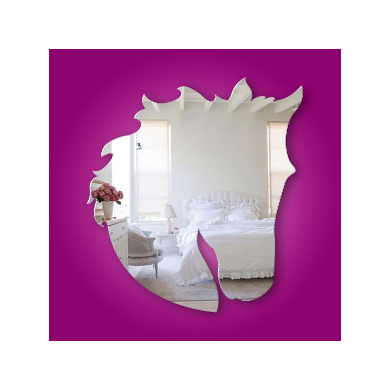 Flat Wall Mirror, 60 cm H x 53 cm W x 0.3 cm D