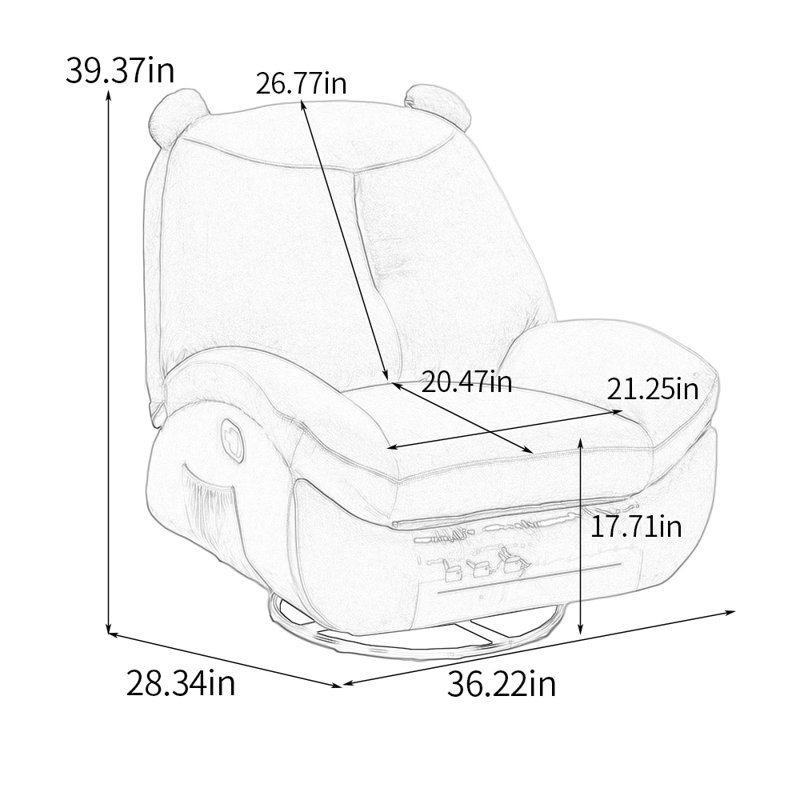 Fauteuil inclinable Melchiora, Mélange de polyester vert
