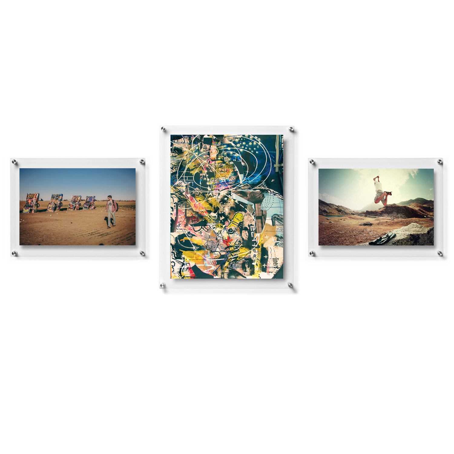 3-Piece Double Panel Frame Set, Silver