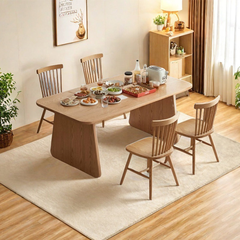 Ensemble de table de salle à manger en chêne massif, H 29,53 po x L 78,74 po x l 35,43 po