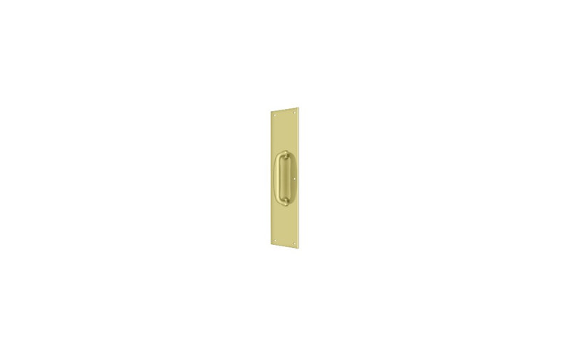 Deltana PPH55U26D Push Plate w/ Handle 3-1/2" x 15 " - Handle 5-1/4" in Brushed Chrome, Polished Brass, 89" H x 89" W x 89" D