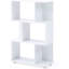 White 3 - Shelf Staggered Bookcase, Storing Electronics, Books, Decor, American Wood Bookcase Easy Assembly