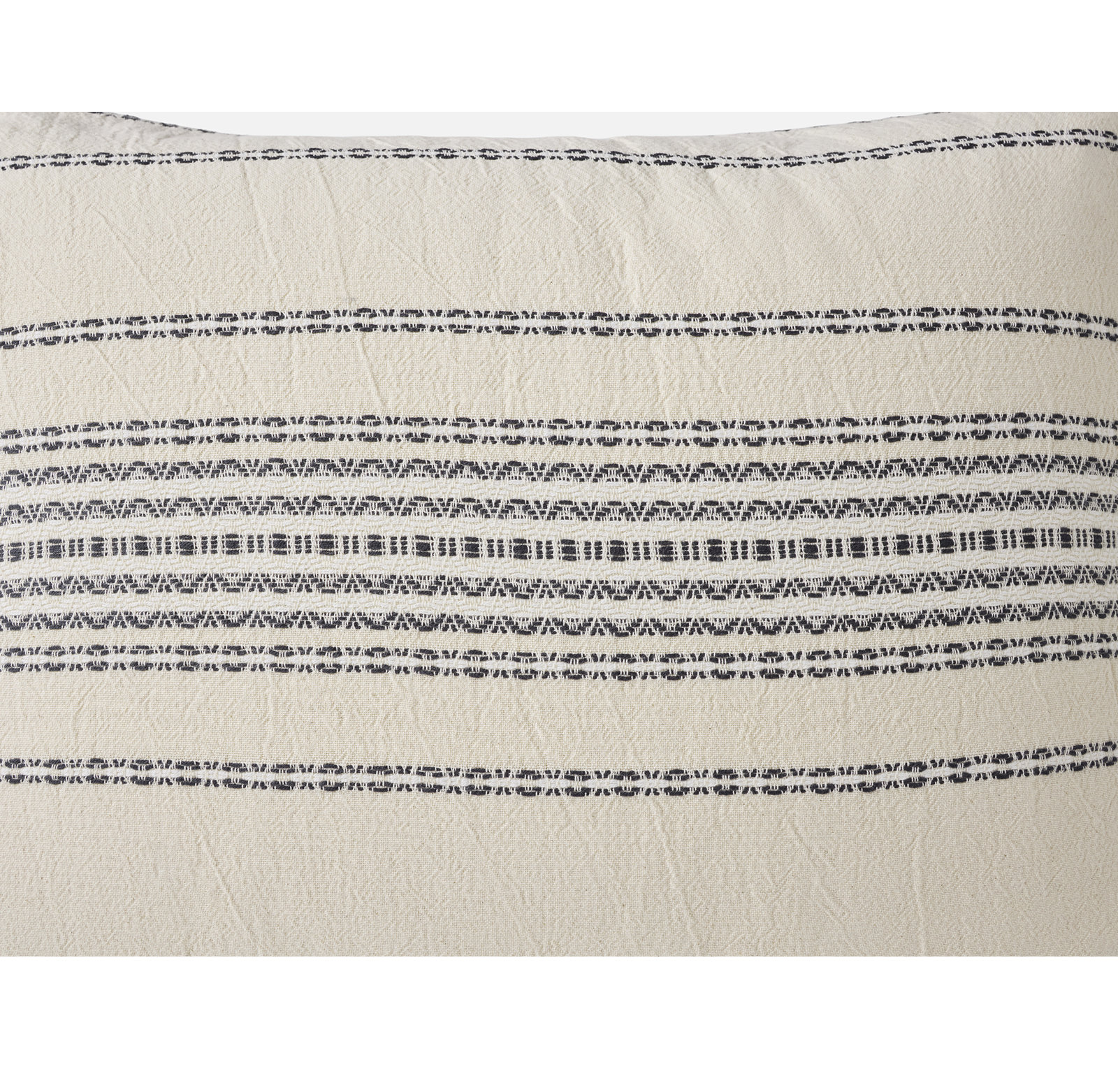 Rippled Stripe Organic Organic Cotton Sham, King, Ivory/Black