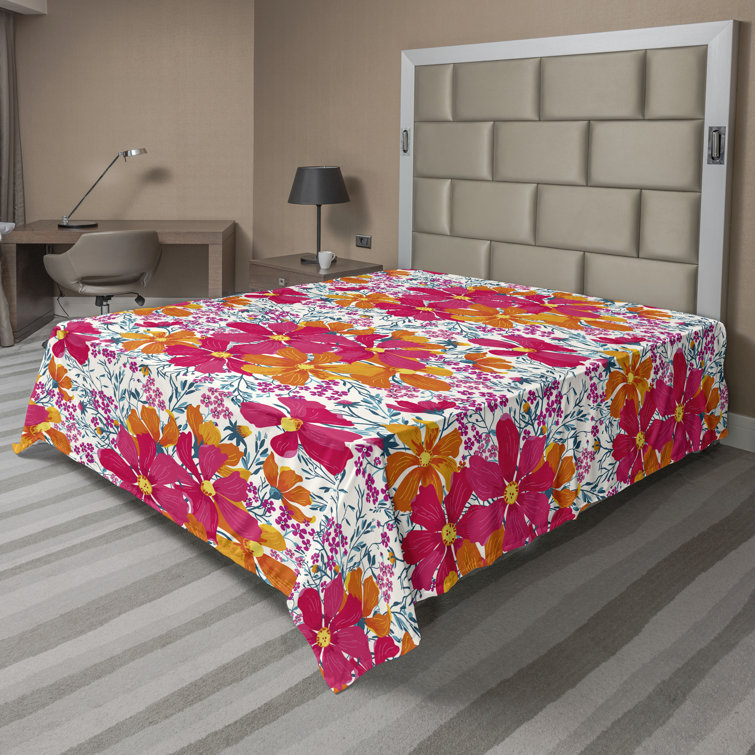 Ambesonne, drap plat floral pivoines, art botanique printanier