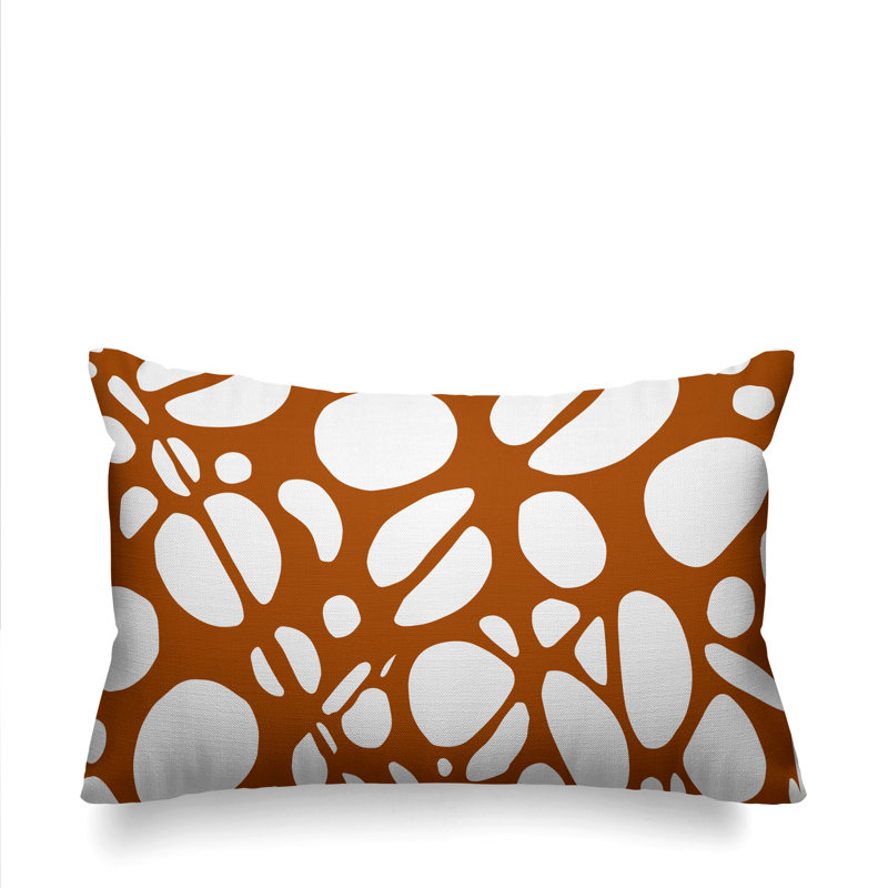 Housse de coussin rectangulaire pour l'extérieur Tribal, Orange brûlé