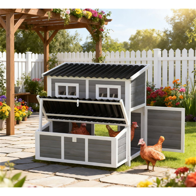 Poulailler en bois avec nichoir, niche 39 "pour 4 à 6 poules, lapins