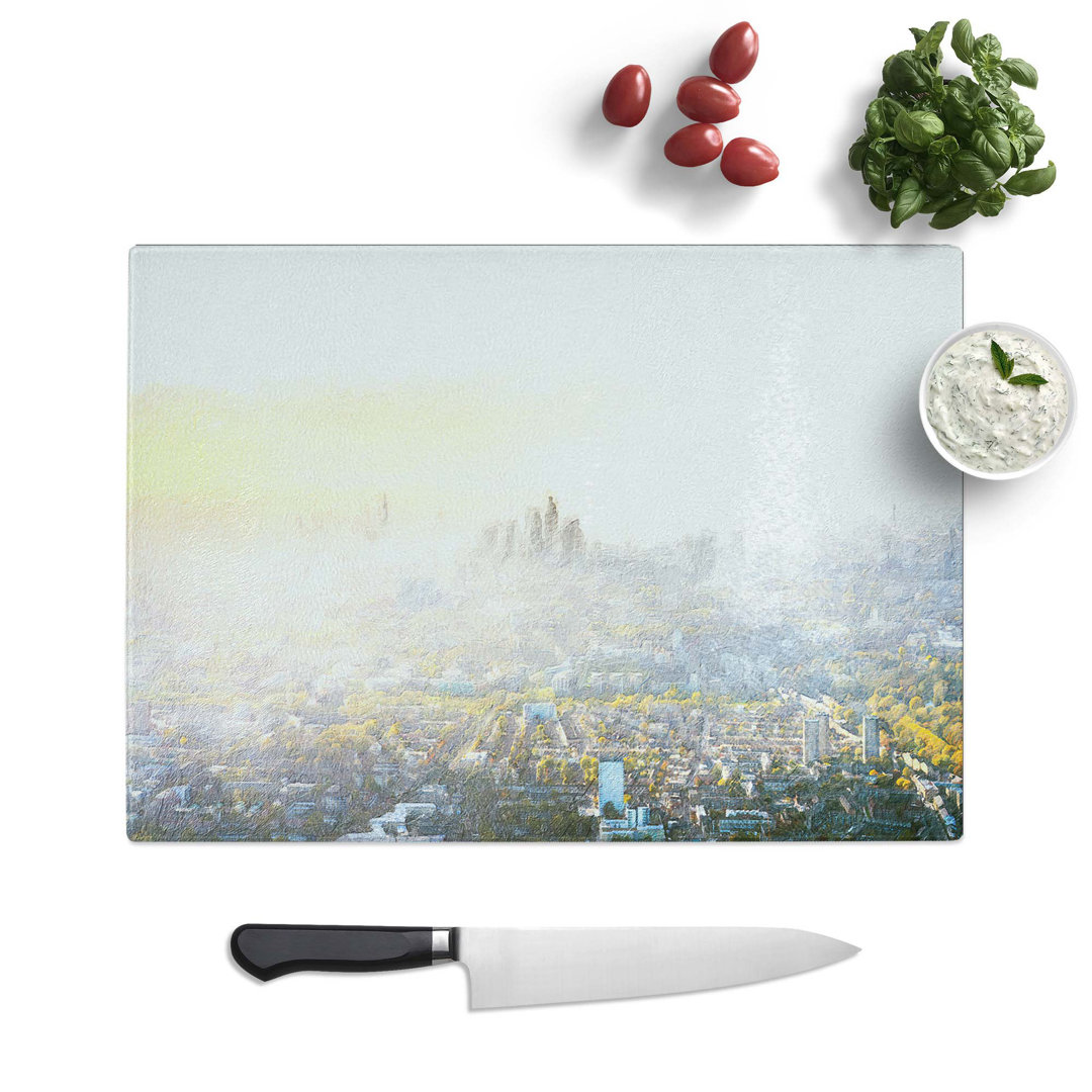Glass London Skyline in The Summer Chopping Board