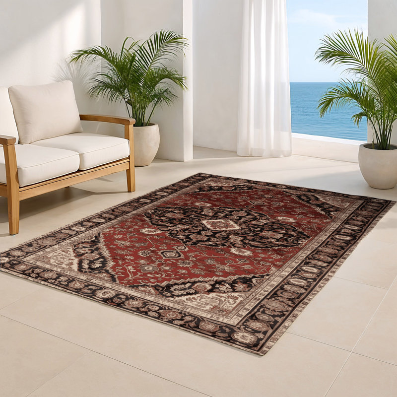 Turkish Brown Indoor and Outdoor Area Rug, Rectangle 8' x 10'