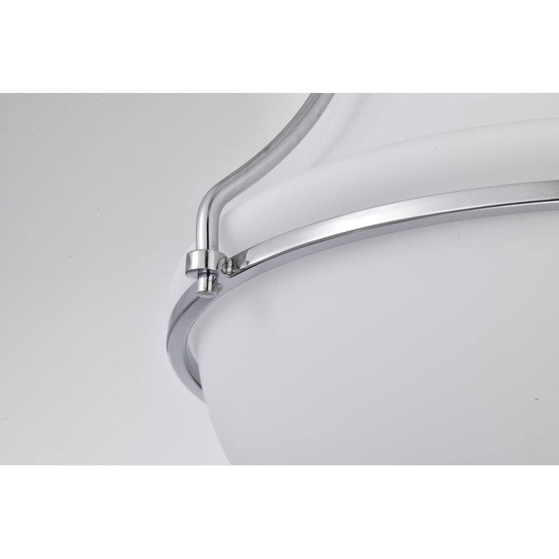 Plafonnier encastré en verre Bashaw, H 12,25 po x l 14 po x P 14 po, Nickel poli