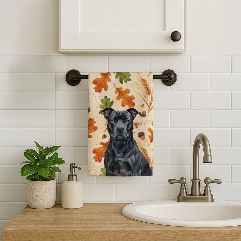 Serviette de cuisine noire American Staffordshire Terrier Heirloom, Staffordshire terrier noir américain