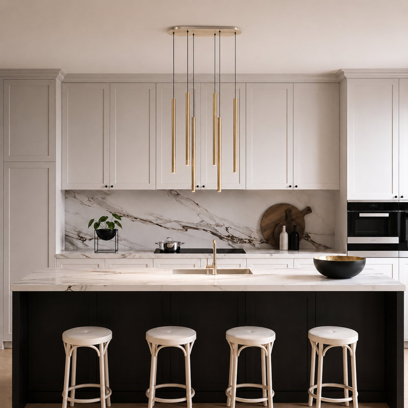 Baileyton 6 - Light Cluster Pendant, Brass