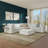 Jasmine Left-Arm Sofa Module 44-inches Wide, Handcrafted Contemporary-Style Left-Arm Accent Chair for Living Room