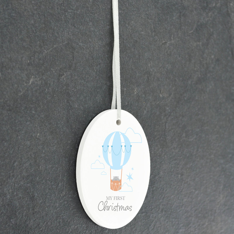 My 1st Christmas Oval Shaped Ceramic Ornament