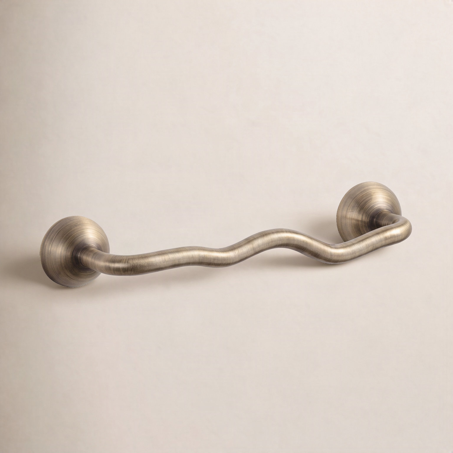 Titanium Silver Corrugated Solid Brass Pull, 5", Brushed Brass, 1pc