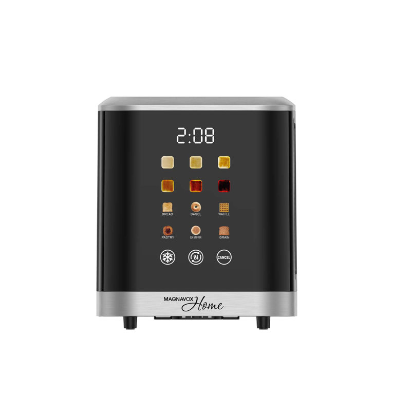 Magnavox 2 Slice Toaster with LCD Touchscreen Display, Black