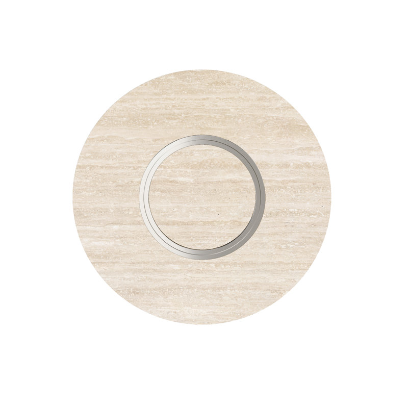 Plateau tournant Otelia en pierre frittée (table non incluse), 0.47" H x 23.6" W x 23.6" D, Travertine