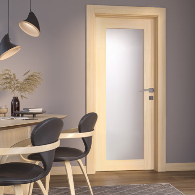 Porte standard préfinie en bois manufacturé et en verre Avon 207