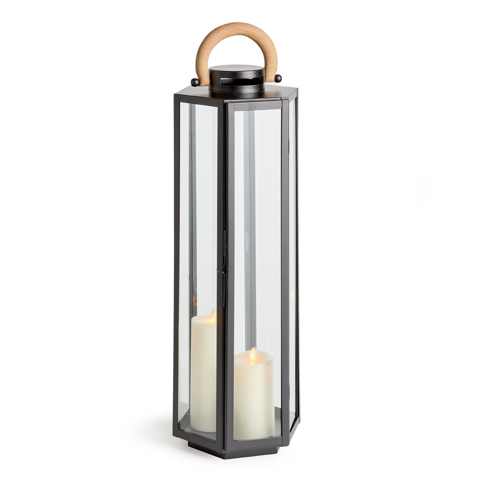 Outdoor Lantern, 29" H x 8" W x 9" D, Black