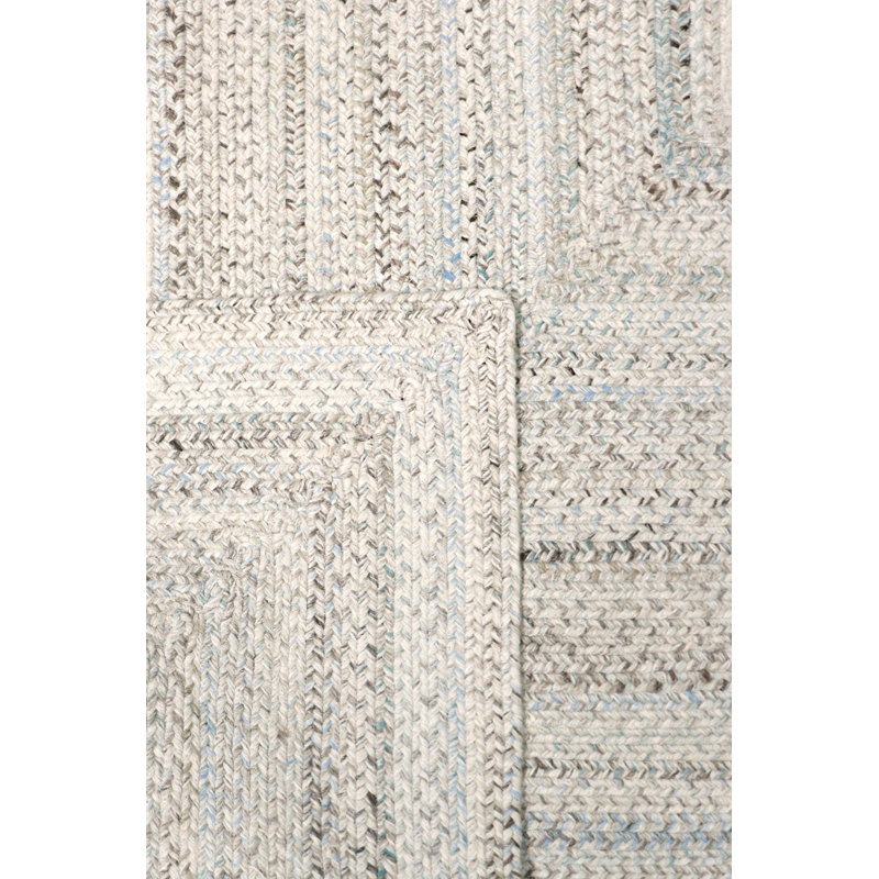 Handmade Blue Geometric Braided Synthetic Area Rug 5' x 8'