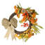 Couronne artificielle orange avec citrouilles et baies avec arc - non éclairée 20 pouces