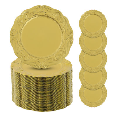 100Pcs Antique Charger Plates