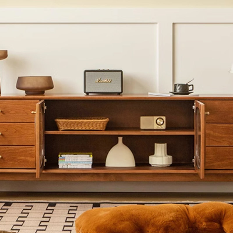 Retro style solid wood design sense TV cabinet