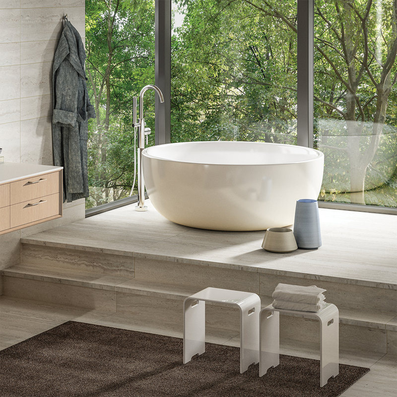 Sottile Accent Stool, Gloss White