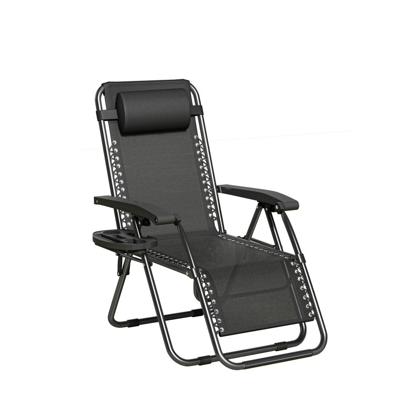 Folding Recliner Chair, Black